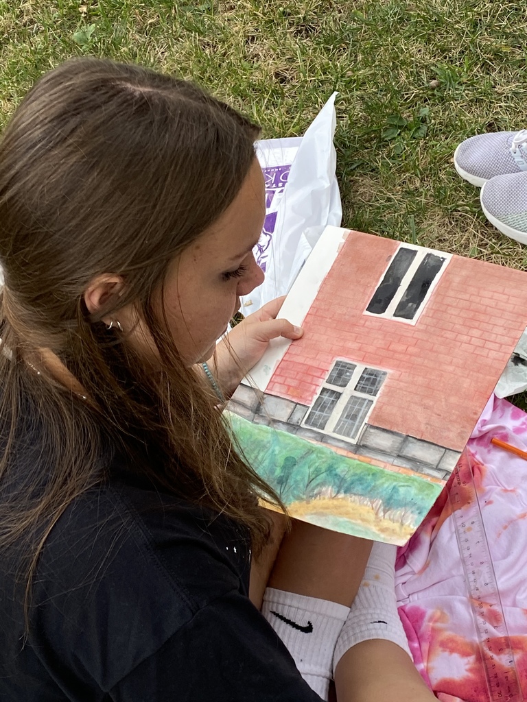 Students making art at Truman State University 