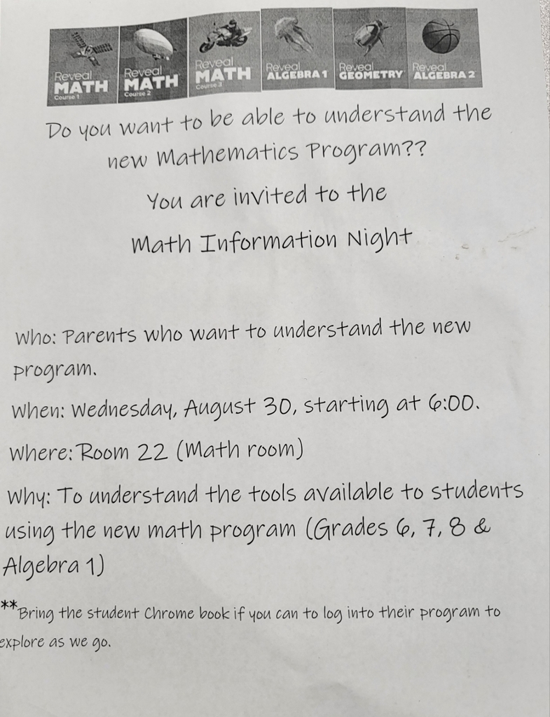 math information night flyer